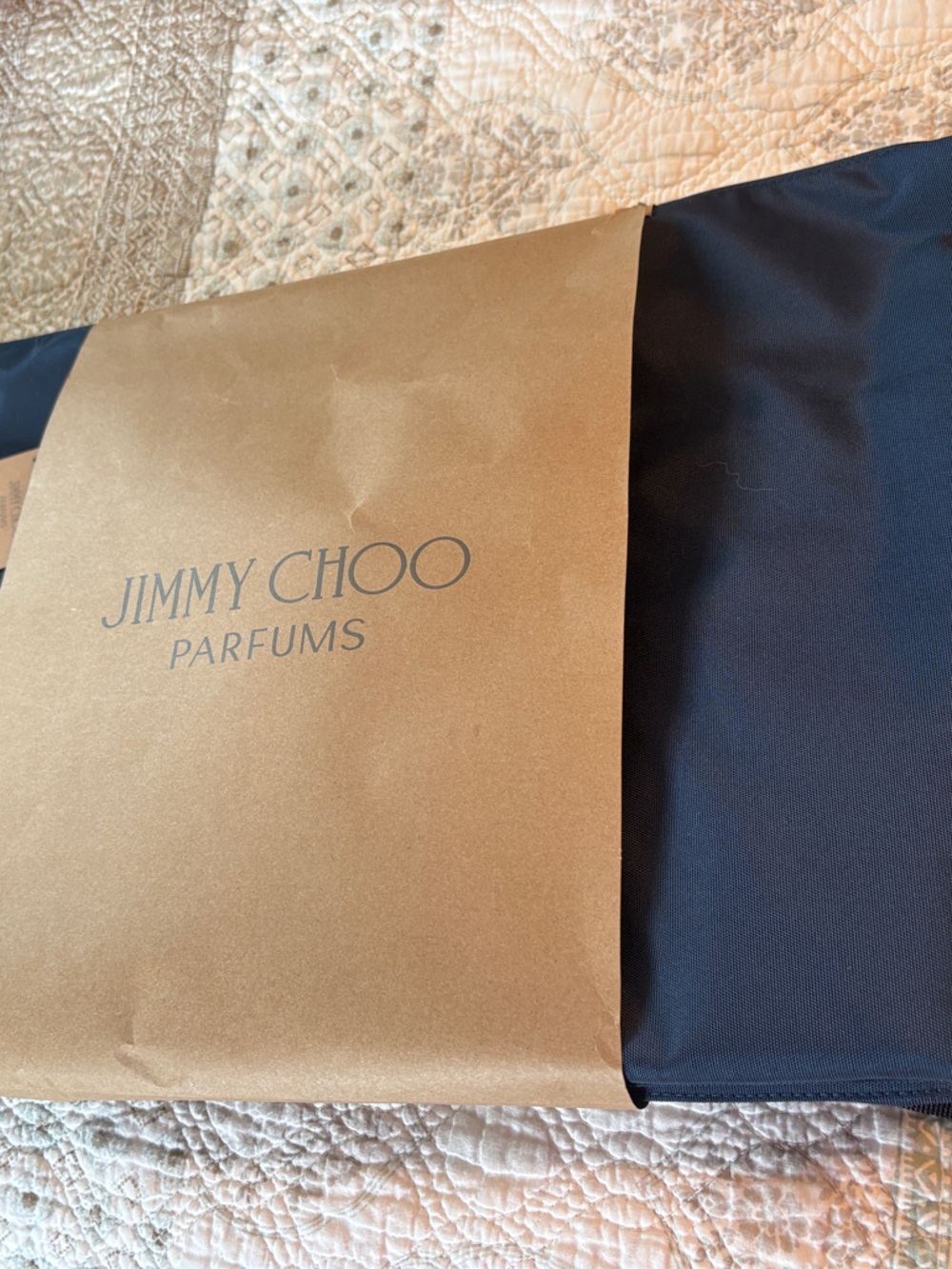 Jimmy Choo Navy Blue Crossbody Bag with Gold Banding